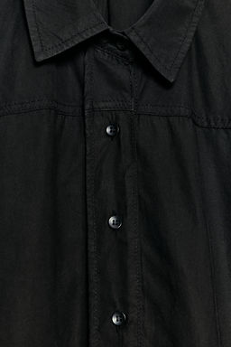 CAMISA FLUIDA MANGA CORTA / Negro - Zara фото 7