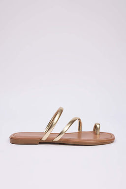 Trendyolmilla Shoes Metalik Alt?n Ince Bantl? Kad?n S?k Terlik TAKSS25TE00045  фото 4