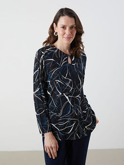 Bisiklet Yaka Desenli Bluz