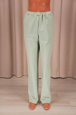 Брюки с карманами, футер с лайкрой 2-х нитка (00965, светлая олива) - Плиона фото 2