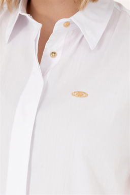Женская белая рубашка с коротким рукавом - U.s. polo assn фото 14