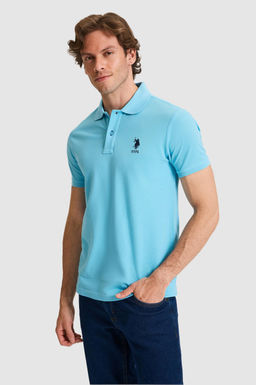 Erkek Slim Fit Polo Yaka Aqua Basic Ti__rt