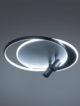 Люстра FL51393, пульт, LED, 3000-6400K, 65 Вт, 56×48×12 см, чёрная
