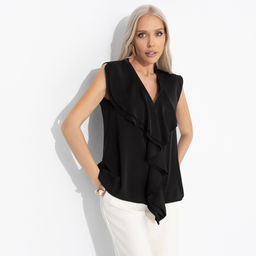 Блуза с воланами, Мелодия стиля (black) - Charutti фото 2