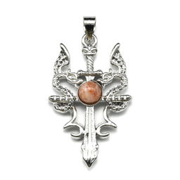 Подвеска Меч с солнечным камнем 18*30мм