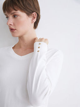 V Yaka Kad?n Triko Kazak