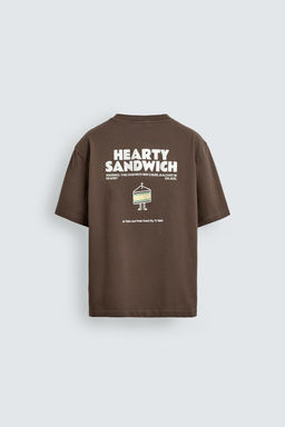 CAMISETA BORDADO S?NDWICH / Marr?n claro - Zara фото 8