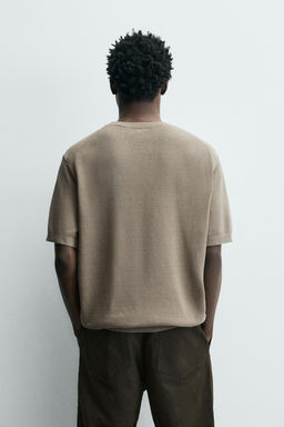 CAMISETA PUNTO RELAXED FIT / Tostado