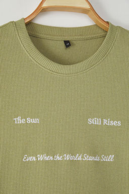 TRENDYOL MAN Siyah Oversize/Genis Kesim Nak?sl? Dokulu T-Shirt TMNSS25TS00129 - Trendyolmilla фото 7
