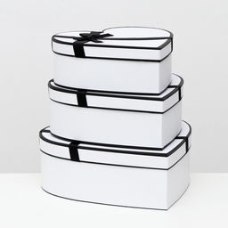 Набор подарочных коробок 3 в 1 Сердца, 33?32?11.5 - 26?25?9.5 см