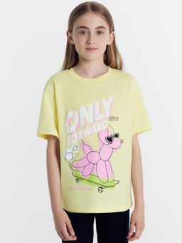 Футболка для девочек желтая с печатью - Mark formelle фото 2