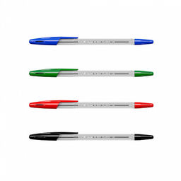 Цена за 24 шт. Набор из 4 ручек шариковых ErichKrause R-301 Stick Classic 1.0, цвет чернил: синий, черный, красный, зеленый (в пакете)