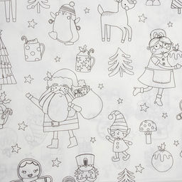 Скатерть новогодняя раскраска Доляна, детская, одноразовая, бумага, 120?180 см, белая