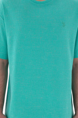 Erkek Comfort Fit Bisiklet Yaka Mint Jakarl_ _nterlok Ti__rt Sepette S_rpriz _ndirim - U.s. polo assn фото 6