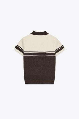 RIB KNIT POLO TOP - Zara фото 7