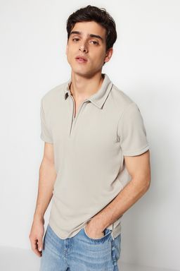TRENDYOL MAN Premium Tas Regular/Normal Kesim Pike Fermuarl? Polo Yaka T-shirt TMNSS23PO00019 - Trendyolmilla фото 3