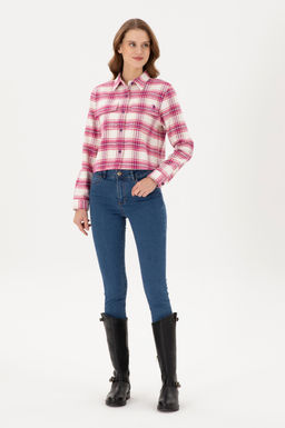 Женская фиолетовая рубашка с длинным рукавом Дополнительная скидка 11% в корзине - U.s. polo assn фото 4