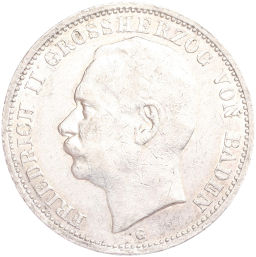 Монета 3 марки 1911 года G Германия (Баден)