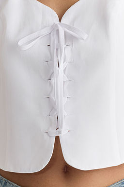 Ekru Ask?l? Onu Baglama Detayl? Bluz Dokuma Bluz TWOSS25BZ00053 - Trendyolmilla фото 4