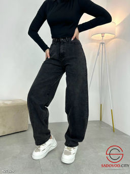 Джинсы багги с высокой посадкой