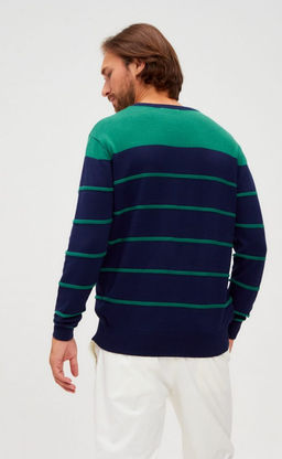 Джемпер мужской в полоску P221-15-1709 сине-зелёный - Primm фото 5