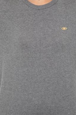 U. S. Polo Assn Женский серый меланжевый базовый свитер с круглым вырезом - U.s. polo assn фото 6