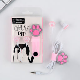 Набор держатель для проводов + наушники Oh, my cat, мод. VBT 1.4,12,5 х 8,5 см