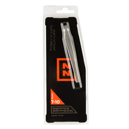 Nippon Nippers Пинцет для бровей / T-10, скошенный, 93 мм