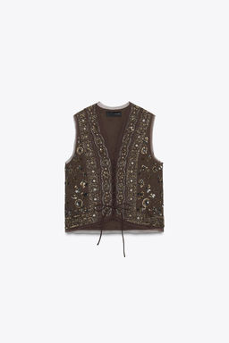 ZW COLLECTION BEADED EMBROIDERED WAISTCOAT - Zara фото 3