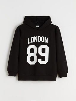 London Bask?l? Erkek ?ocuk Kap??onlu Sweatshirt