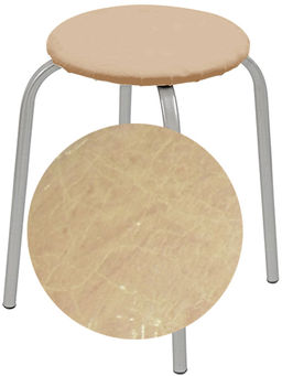 Табурет круг. 437/ст бежевый н.хром