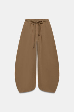 PANTAL?N BALLOON HEAVY COTTON / Caramelo - Zara фото 3