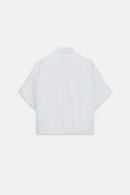 CAMISA FLUIDA MANGA CORTA / Azul claro