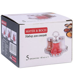 40481 Набор для специй на подставке 5 пр стекло/нерж MB (х48) - Mayer&boch фото 5