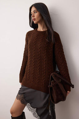 Pembe Yumusak Dokulu Genis Kal?p Triko Kazak TWOAW26KZ00135 - Trendyolmilla фото 11