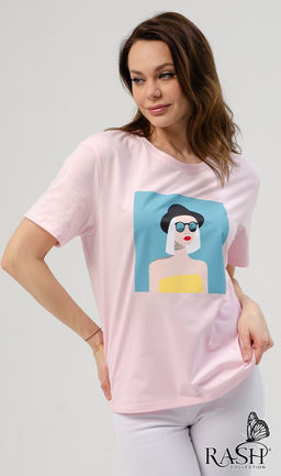 Футболка "Леди" розовая Цвет:как на фото
