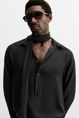 SATIN SHIRT WITH BOW - Zara фото 5