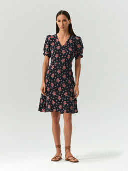 ЕМКА / Платье мини из 100% купры с цветочным принтом - Emka фото 2