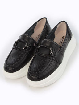 03-PDD169-6 BLACK/WHITE Полуботинки женские (натуральная кожа) - Фабричный китай фото 4