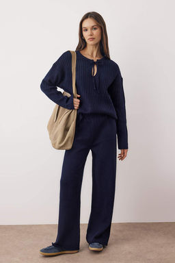 Lacivert Baglama Detayl? Kazak-Pantolon Triko Alt - Ust Tak?m TWOAW26AU00044 - Trendyolmilla фото 2