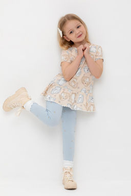 Crockid _ КР 302745-1/песчаный,зайчики и ромашки к563 блузка (туника) для дев  фото 3