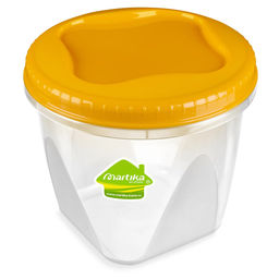 Контейнер для продуктов пластмассовый Тондо 1,5л, д15см, h13,5см, завинчивающаяся крышка, цвета микс, подходит для СВЧ (Россия) - Домашняя мода фото 2