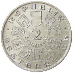 2 шиллинга 1928 года Австрия 100 лет со дня смерти Франца Шуберта