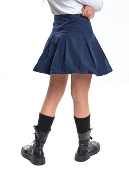 Юбка текстильная синяя в школу UD 0504 синий - Mini maxi фото 7