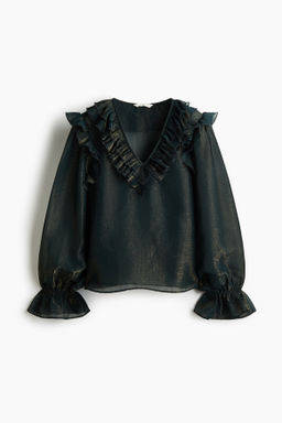 Frill-trimmed blouse