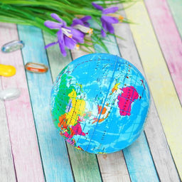 Цена за 3 шт. Мяч «Глобус», мягкий, 10 см