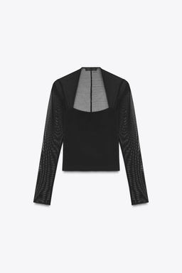 FITTED TOP WITH MATCHING TULLE - Zara фото 5