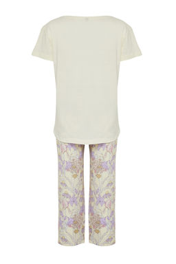 Trendyolmilla Sar? Cicekli Kapri Orme Pijama Tak?m? THMSS24PT00210 фото 13