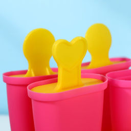 Форма для мороженого Доляна Симпл, 4 ячейки, пластик, розовая, жёлтая