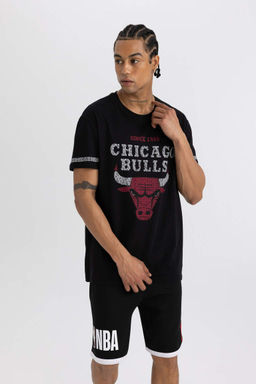DeFactoFit Футболка обычного кроя с короткими рукавами и круглым вырезом NBA Chicago Bulls